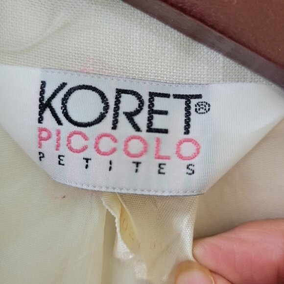 Vintage 1980s Koret white single breasted blazer suit skirt set small medium - Picture 7 of 15